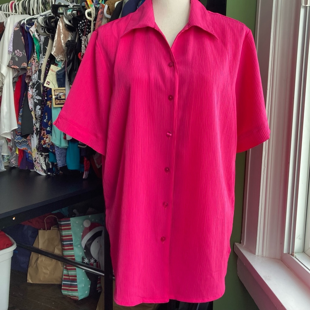 Sold-Women's Alia Button-Up Shirt Pink - Picture 2 of 8